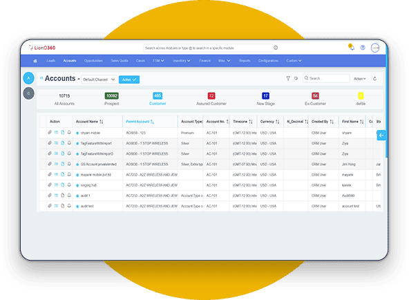 CRM's Account management module