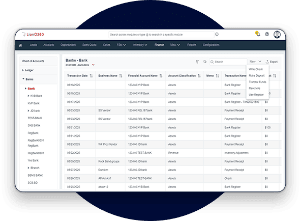 Accounting Software LionO360 ERP
