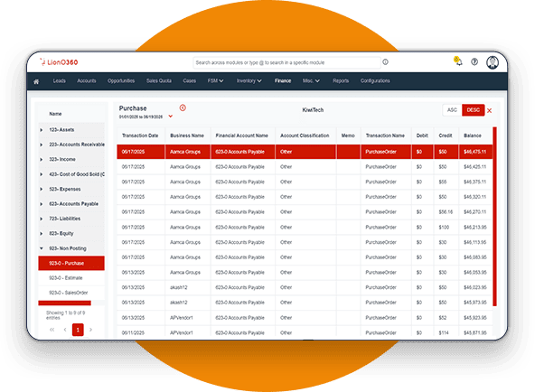 AI Chatbot LionO360 ERP