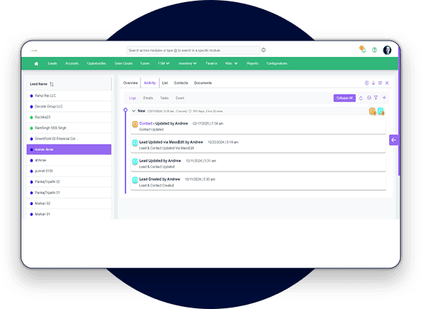 Customizable Stages LionO360 CRM