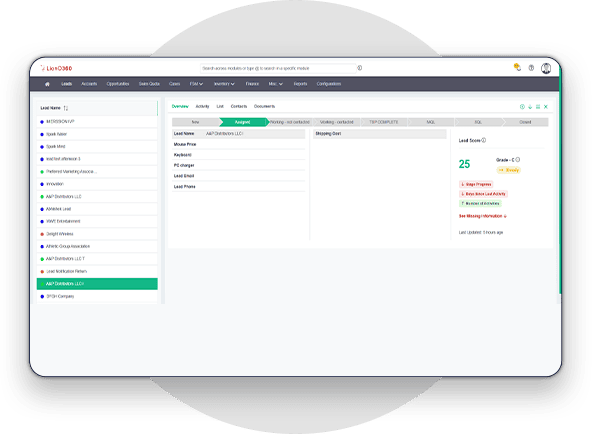 AI Lead Management CRM LionO360
