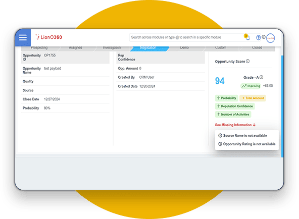 LionO360 Smart CRM for Sales