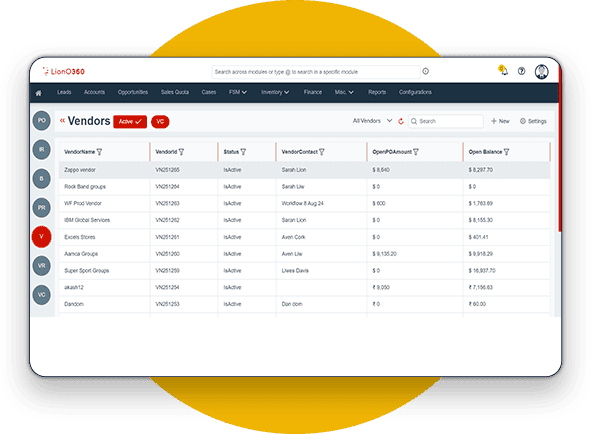 LionO360 ERP Purchase Order Management