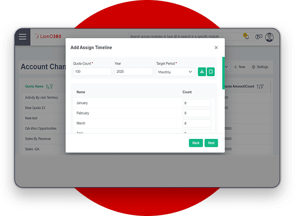 Sales Performance Tracking LionO360 CRM