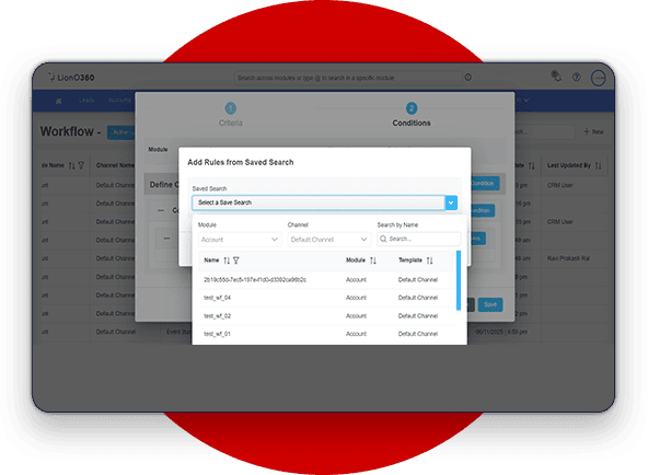 Saved Searches data via Workflow