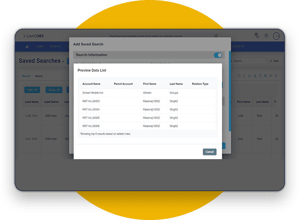LionO360 CRM Custom Reports